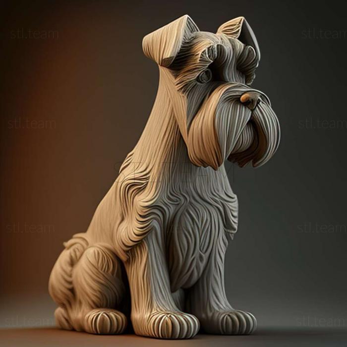 3D model Zwergschnauzer dog (STL)